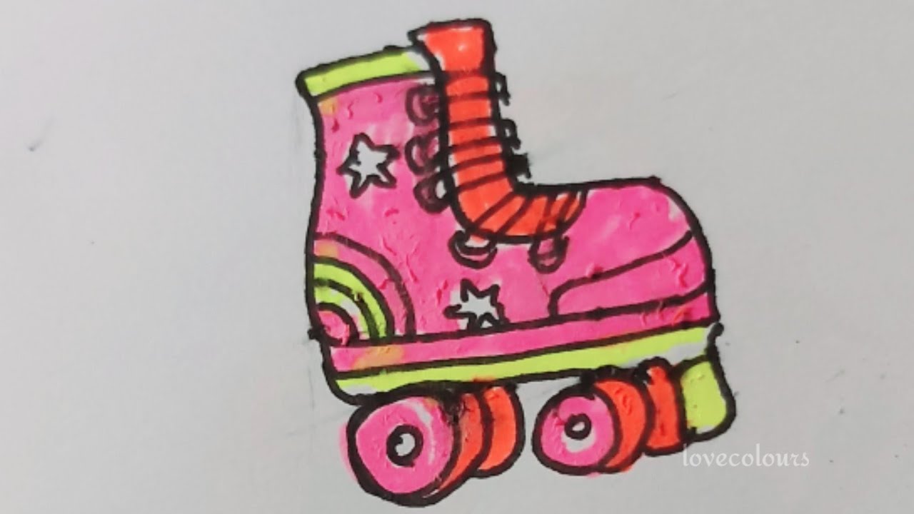 How to draw a skating shoe YouTube