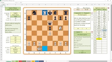 Learn Chess with Excel