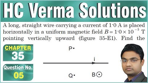 A long, straight wire carrying a current of 1.0A is placed horizontally in a uniform magnetic field