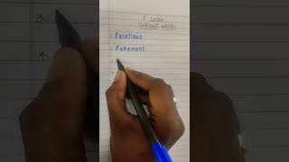 F letter difficult words part-6 #caligraphy #english #handwritng #viralshort
