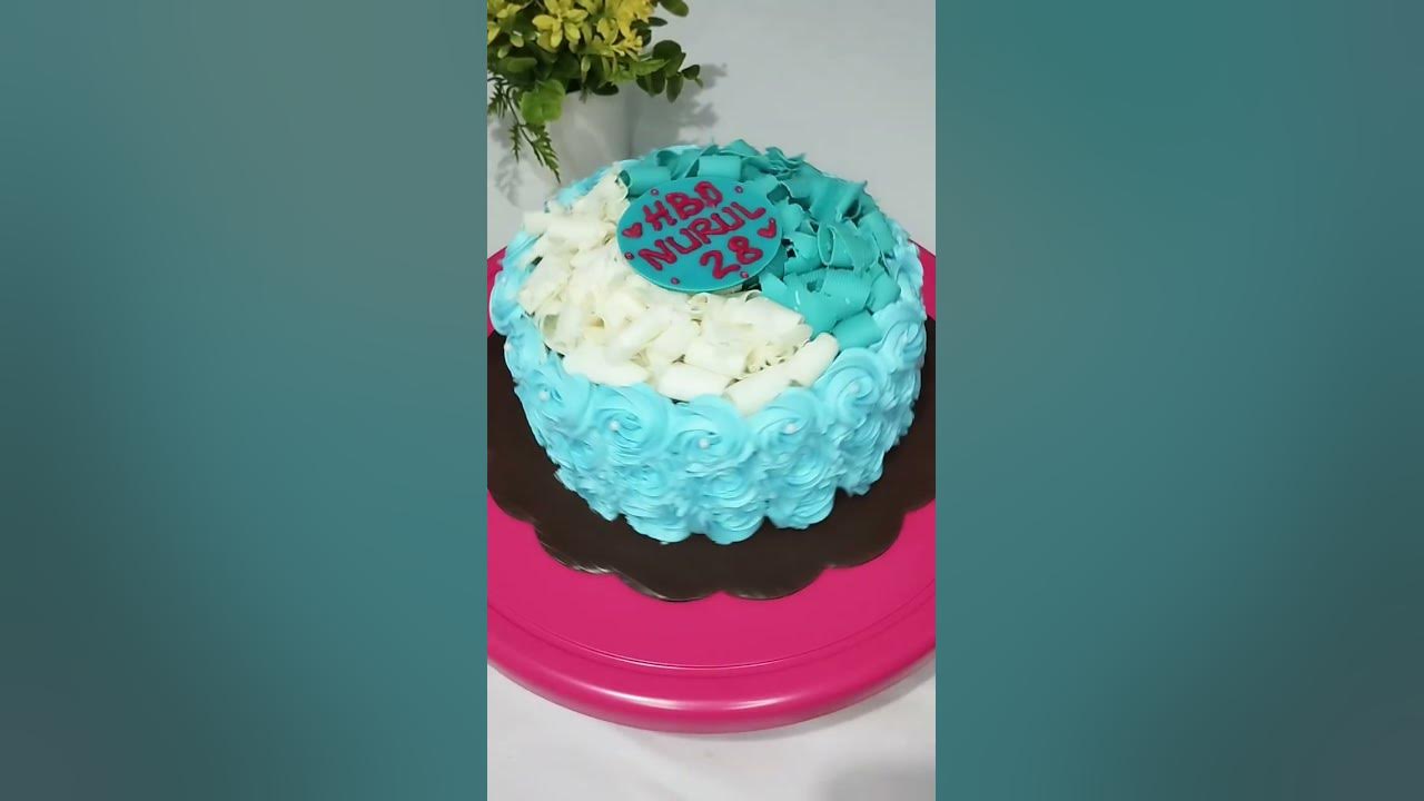 Inspirasi Dekor Kue Ulang Tahun simple warna Biru - YouTube