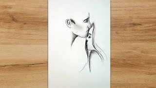 How to Draw a Couple Kissing on the Forehead | #Shorts