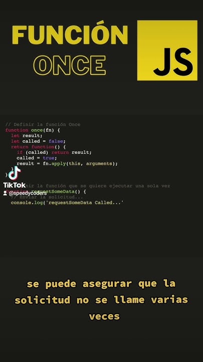 Function Once en #javascript | #SpeedyCoders - YouTube