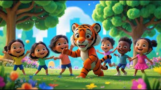 Joyful Tiger Adventures with Bright Stripes | Fun Kids Rhyme | Rhyme Land