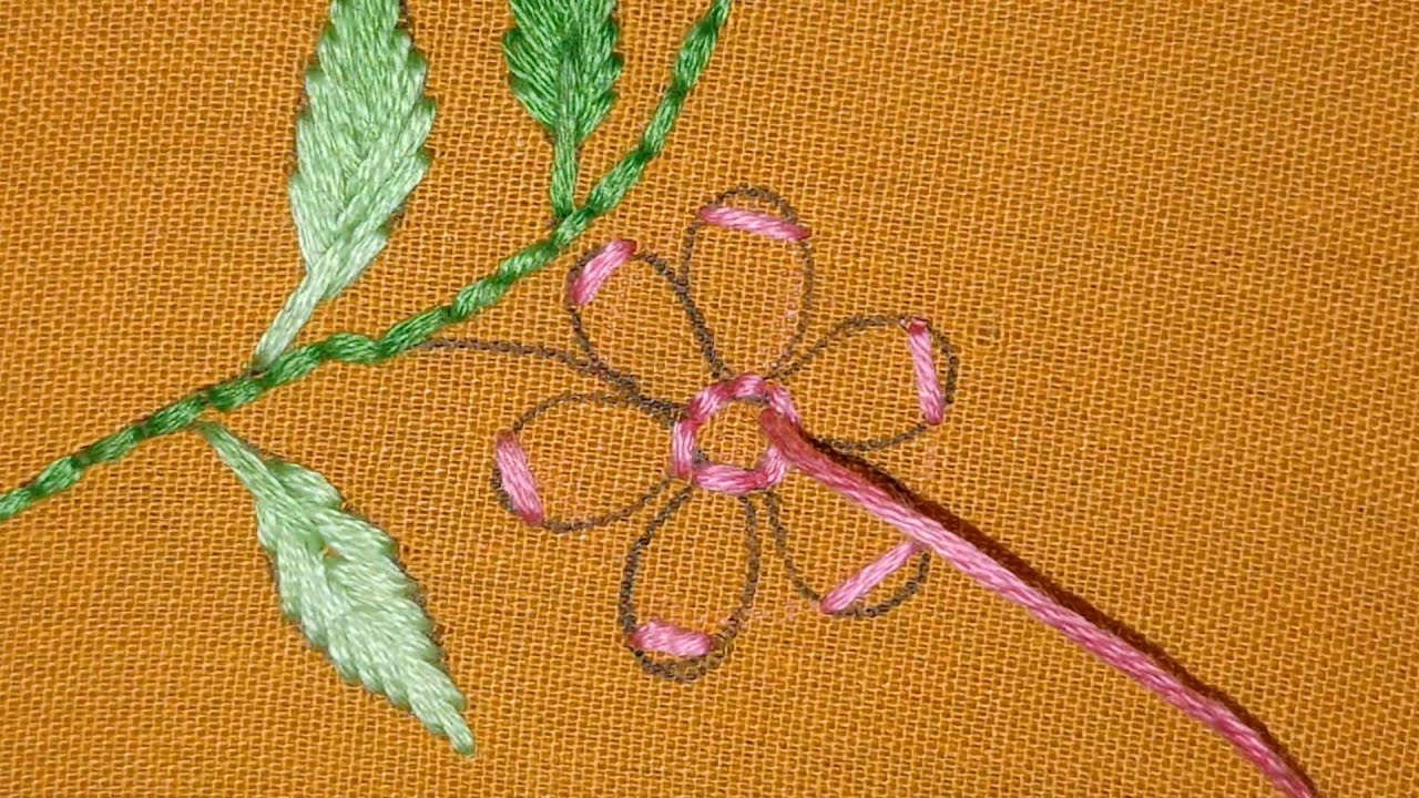 Simple flower design handembroidery/ Embroidery for beginners