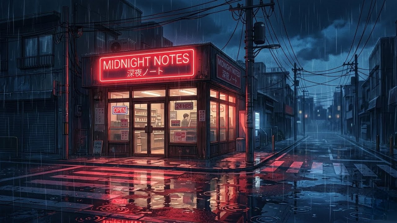 Midnight Rain Lofi 🌧️ Ghibli Inspired Sleep Music | Relaxing Piano for Deep Sleep & Study