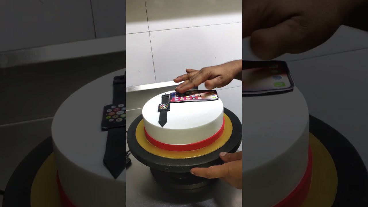 Mobile Laptop Them Cake Design 