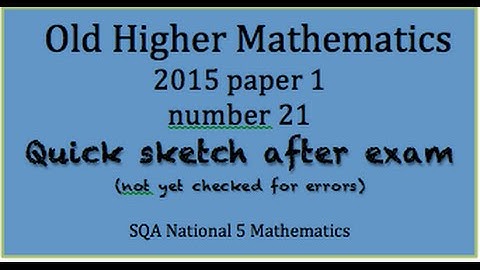 2015 old Higher Mathematics paper 1 no. 21