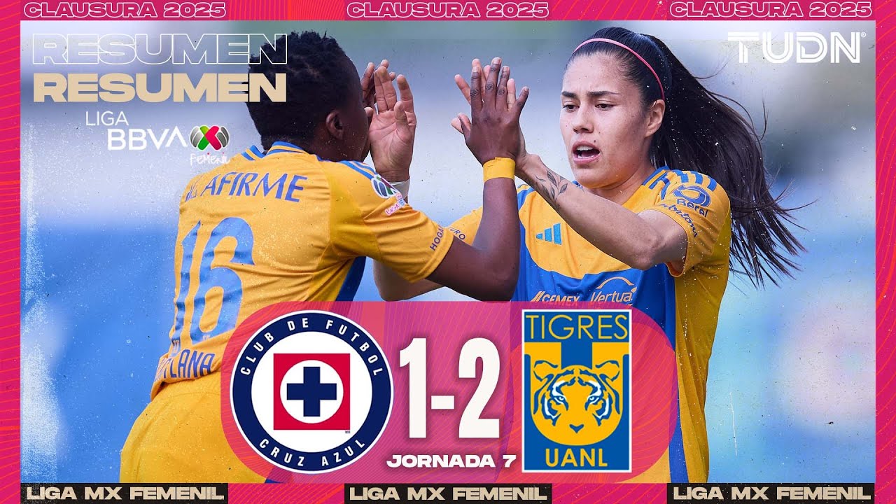 Resumen y goles | Cruz Azul 1-2 Tigres | Liga MX Femenil - J7 CL2025 ...