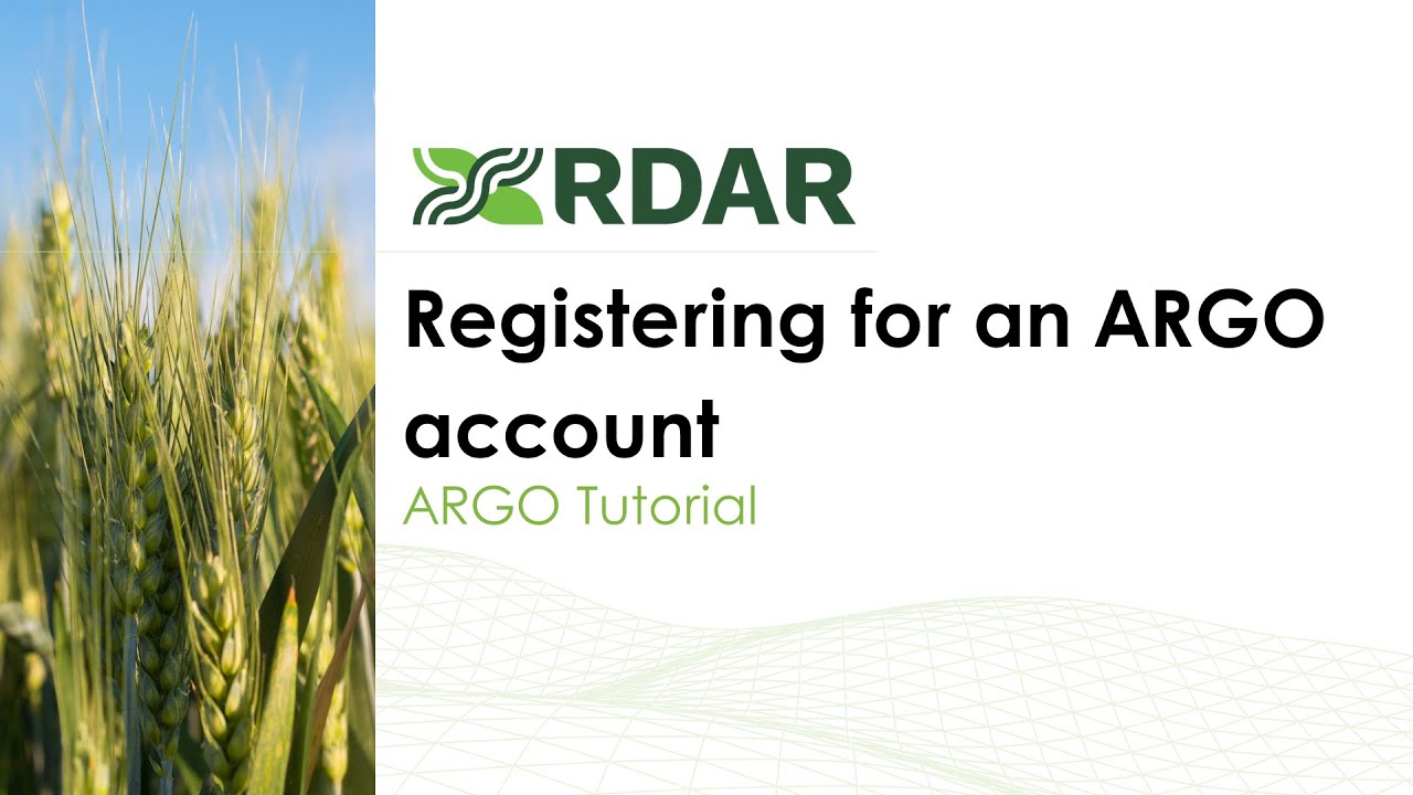 ARGO Tutorial How to register for a new account YouTube