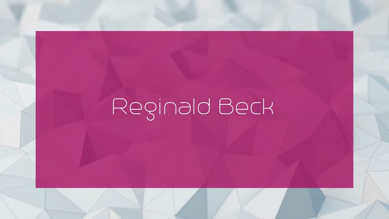 Reginald Beck - appearance