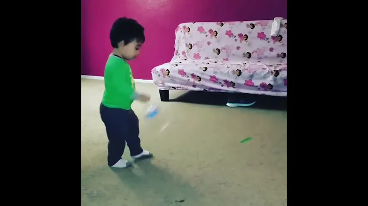 Young Max bottle flip!