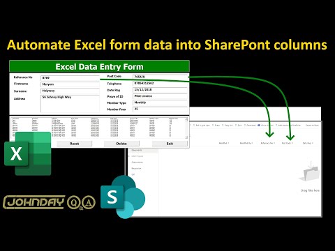 Add Excel Form data into SharePoint columns