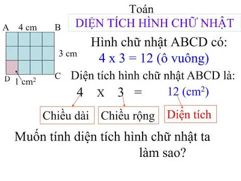 Toán Khối 3: Diện tích hình chữ nhật