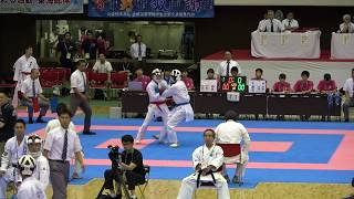 2018IH 空手道男子 個人組手2回戦 1 23 押田(埼玉県)vs鋳場崎(大分県)
