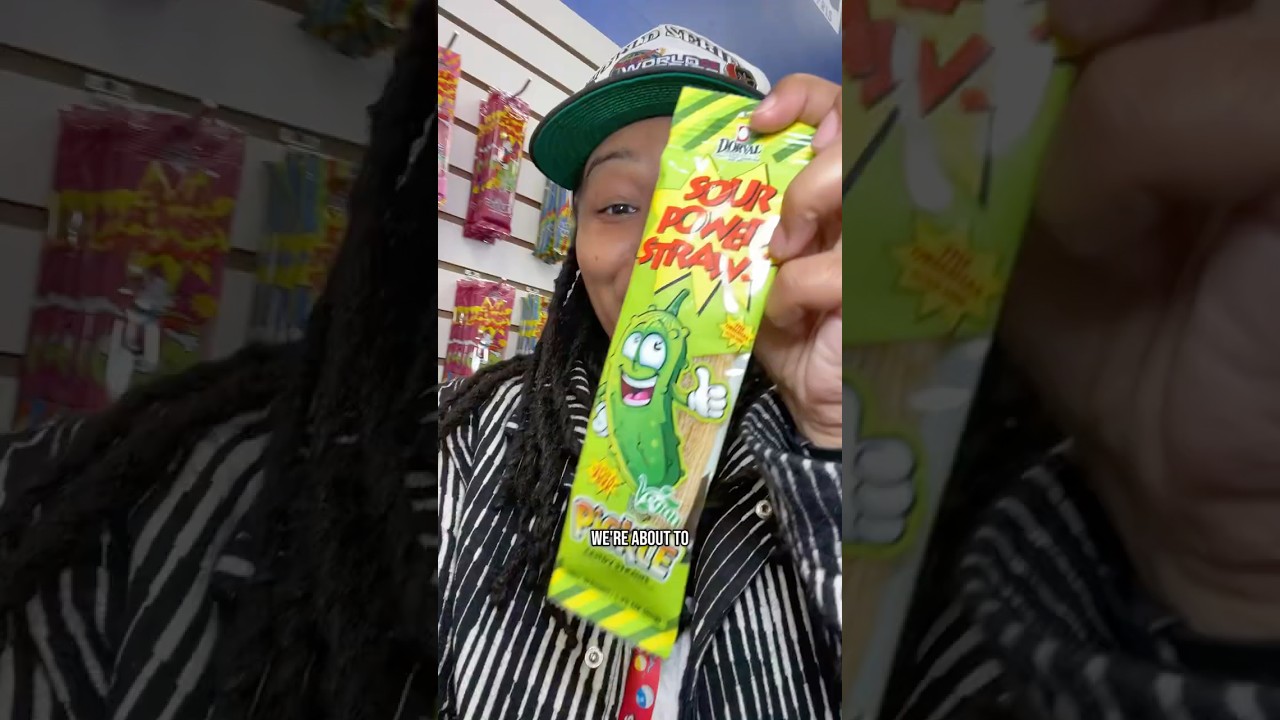 Pickle-Flavored Sour Power Straws?! 🥒💥