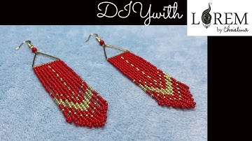 DIY Beaded Earrings | How To Make Fringe Beaded Earrings | Beaded Earrings using Triangle Base