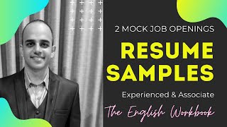 Video on Mock Resume - Mock Job Openings - The English Workbook | Himanshu Mehra