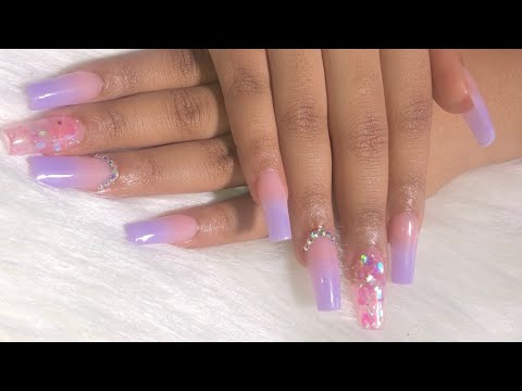 Pink &amp; Purple Ombré Nails