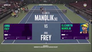 (6) Elizabeth Mandlik (USA) vs (WC) Anna Frey (USA) 18y  -  Game, Set, Match