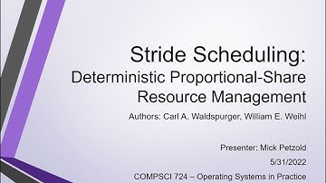 Stride Scheduling: Deterministic Proportional-Share Resource Management