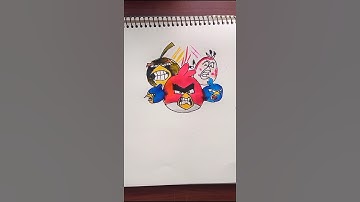 ☺️🔥🔥Angry birds Drawing: tutorial #shorts #art #drawing