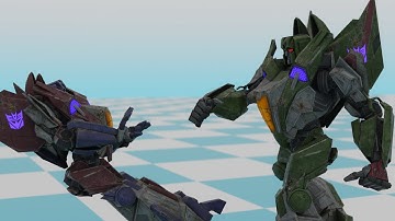Skyquake Punches Starscream [Blender Animation Test]