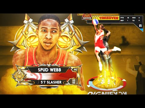 LEGEND SPUD WEBB'S DUNK ANIMATIONS ARE UNSTOPPABLE! 5 FOOT PURE SLASHER CONTACT DUNKS ON NBA 2K20