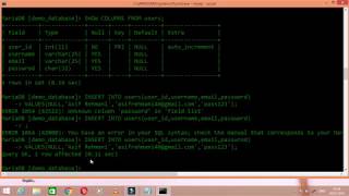 MySQL Basic Tutorial using cmd and xampp MySQL video 1