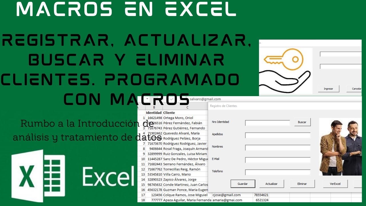 Crear Macros para Buscar, Registrar, Actualizar y Eliminar Clientes programado en Excel