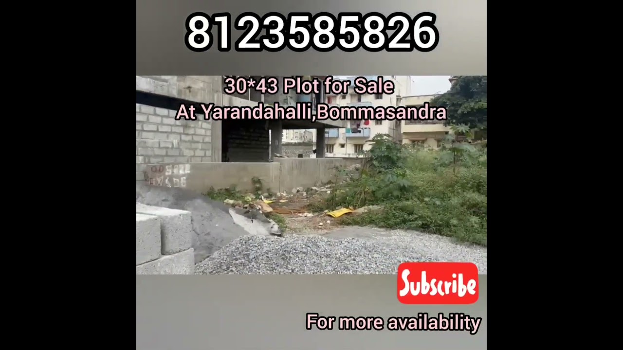 Plot for sale in Yarandahali bommasandra  8123585826