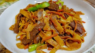 نودلز اللحم الصيني بالخضار  بطريقتي الخاصة | Chinese noodles with beef and veggies