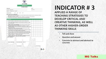 Classroom Observation Indicators SY 2022 - 2023