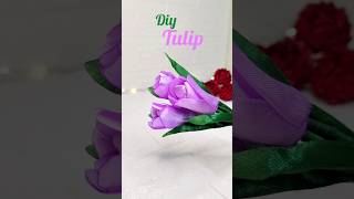 How to make a tulip flower 🌷 #diy  #craft #tulip #flowercraft