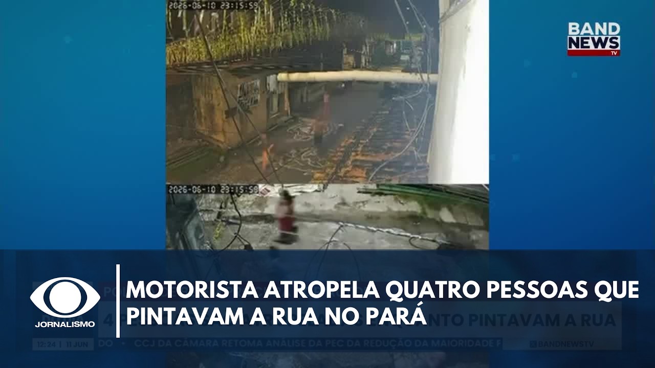 Motorista atropela quatro pessoas que pintavam a rua no Pará | Band News TV