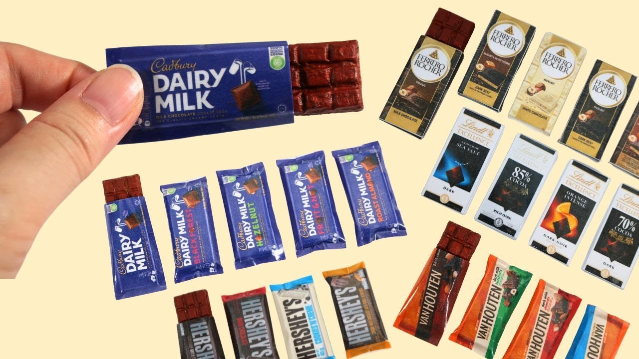 DIY Miniature Craft - [NO CLAY] Mini Chocolate Bar - YouTube