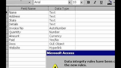 Microsoft Office Access 2000 Data Entry required