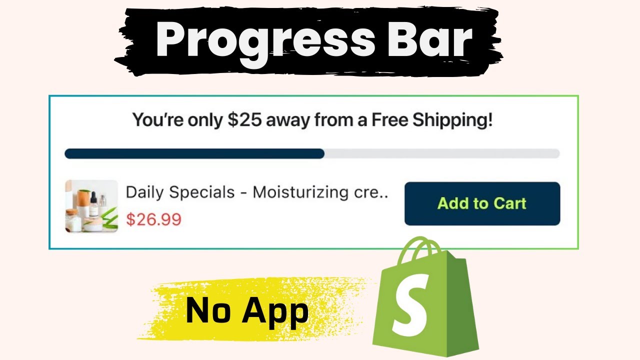 Shopify Progress Bar on Cart Drawer and Cart Page | Without App [FREE ...