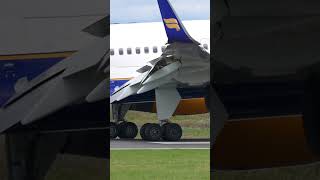 Slow Motion Tyre Smoke On Landing - Icelander 757 at Manchester Airport #Shorts