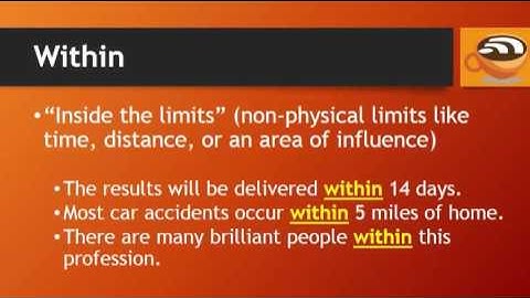 English Prepositions: In Inside, Into, Within