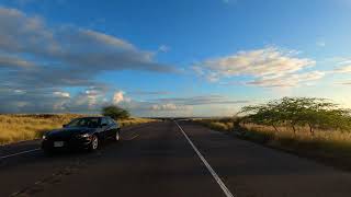 Driving to catch sunset at Kohanaiki Beach Park, Big Island, Hawaii