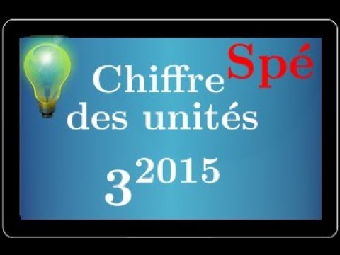 Congruence • Trouver le chiffre des unités de 3^2015 • Arithmétique Terminale S Spécialité