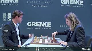 Magnus Carlsen vs Richard Rapport #GRENKE Chess Classic 2024 Round 6