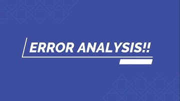 Error Analysis | Prof. Ankit Shrimankar | Programmatix Institute