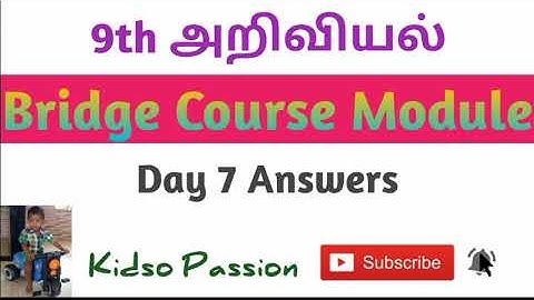 9th Std Science Bridge Course Module Day 7 Sound ஒலி Answers Tamil Medium