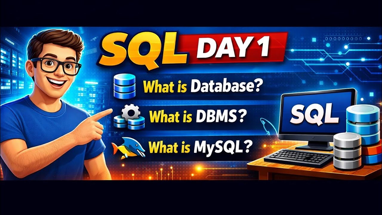 Dbms For Sql Day 1 SQL for Beginners | Database, DBMS & Types Explained Simply - YouTube