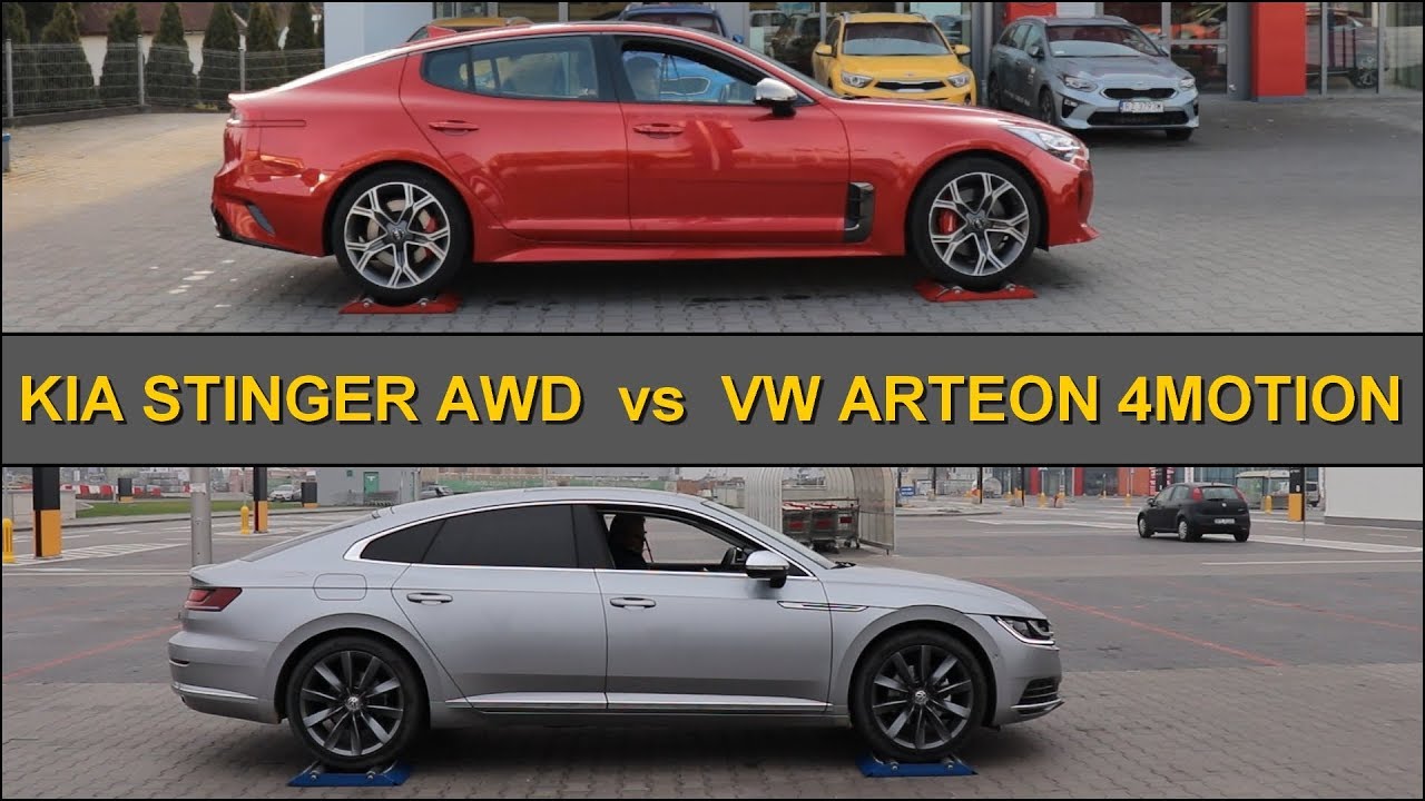 SLIP TEST - Kia Stinger 3.3 V6 AWD vs Volkswagen Arteon 2.0 TDI 4Motion - 