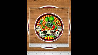 Rat Fink, Ed Roth, Kustom Kulture, Hot Rod Vinyl Water Proof Sticker 5" 2-Pack