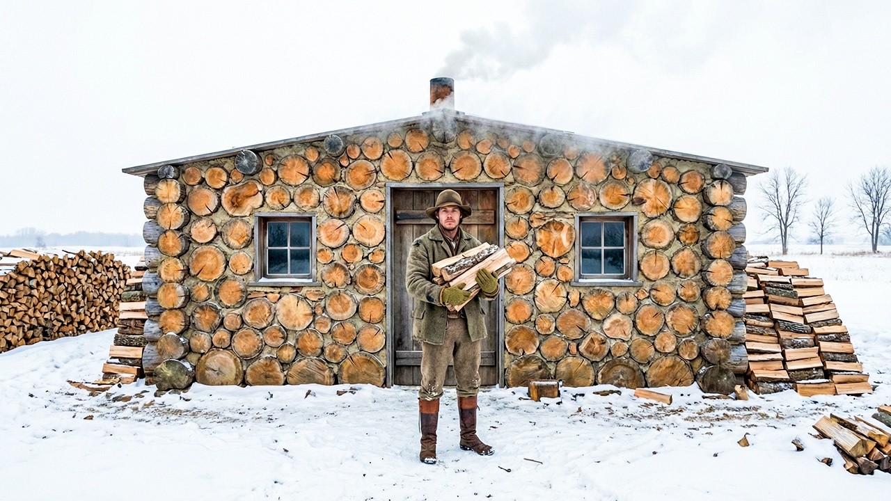 Kicked Out Before Winter He Built a Cordwood Cabin for $4 — They Were Shocked What It Became