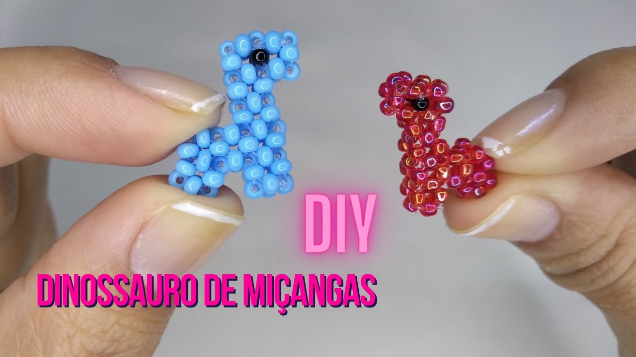 DIY Dinossauro de Miçangas | Passo a passo bichinhos de miçangas